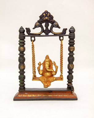Brass Ganesha On A Swing