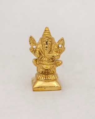 Seated Brass Ganesha
