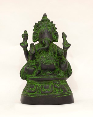 7" Aluminum Seated Ganesha