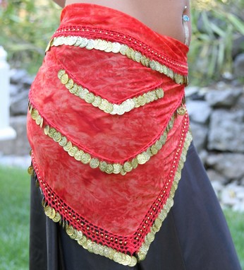 Chiffon Hip Scarf With Coins