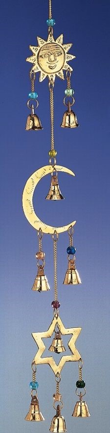 Celestial Brass Windchime W/ Beads BS058
