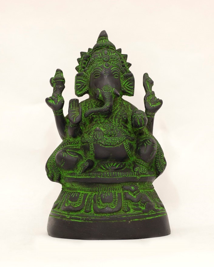 Aluminum Seated Ganesha 7 Inch BW744