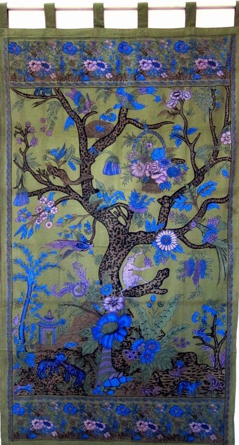 Cotton Tree of Life Print Curtain CT051-02