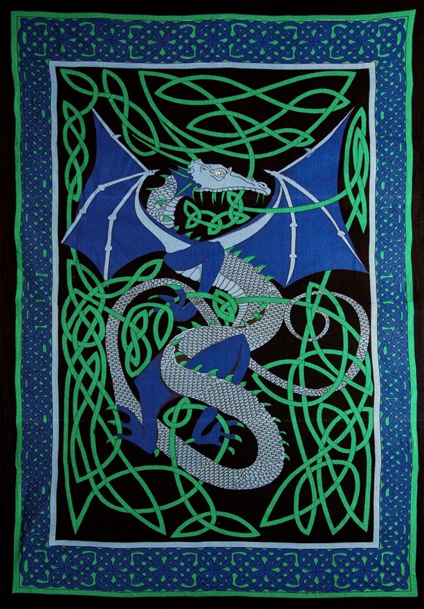 India Arts Celtic English Dragon Tapestry 074-18