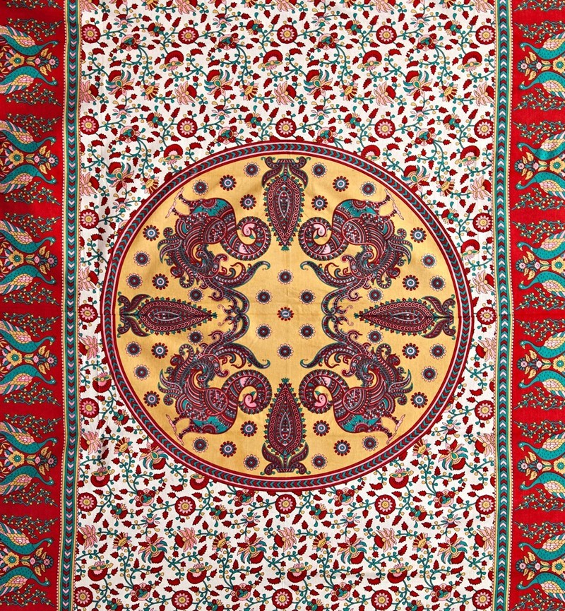 India Arts Peacock Mandala Cotton Tapestry<br>(Double & Queen Size) 375-03