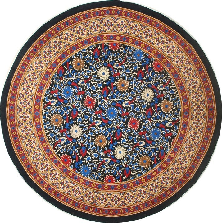 India Arts Round Cotton Sunflower Tablecloth TC105-09