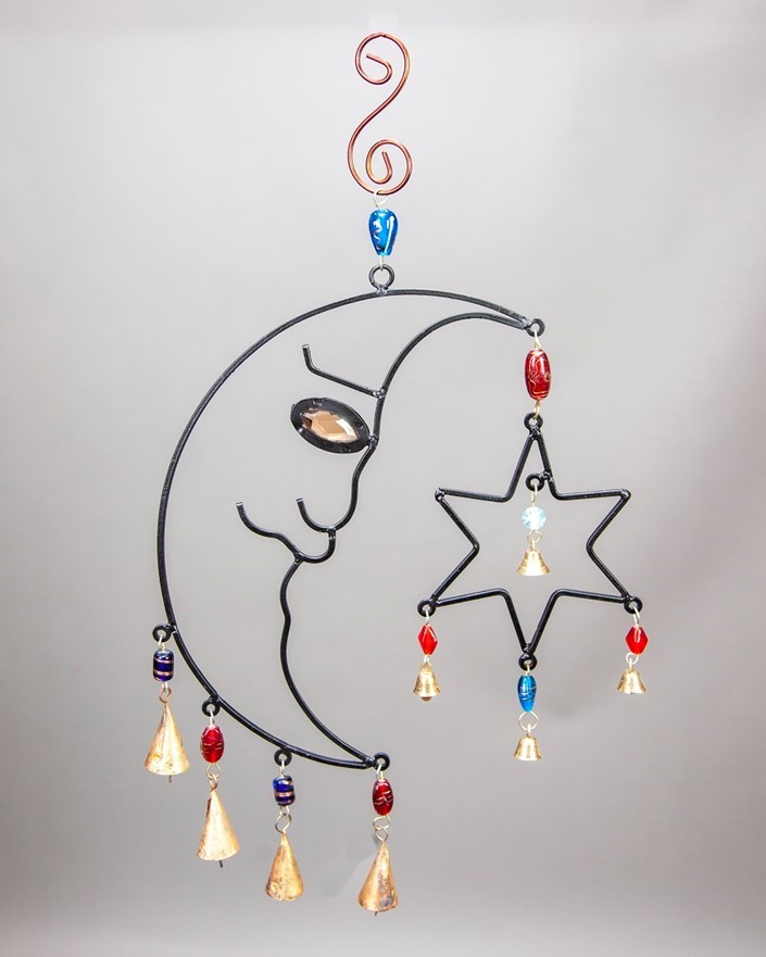 India Arts Iron Celestial Chime With Beads TS109