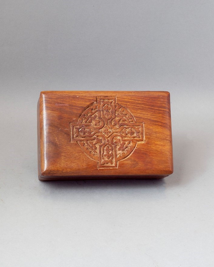 India Arts 4x6 Celtic Cross Wood Box WB202