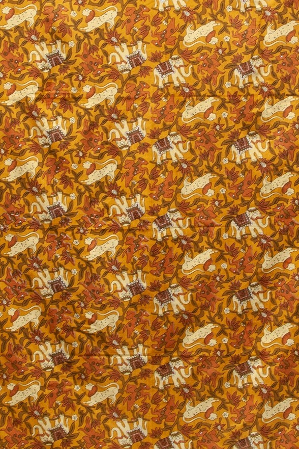 India Arts Cotton Elephant and Lion Tapestry 389-02