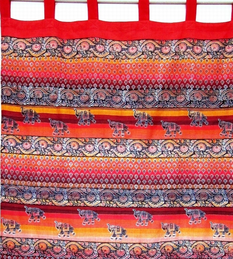 Short Curtain W/ Striped Elephant CT103