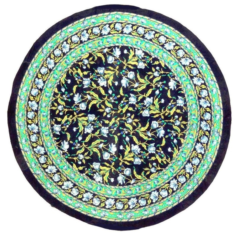 India Arts Round Cotton French Floral Tablecloth TC109-03