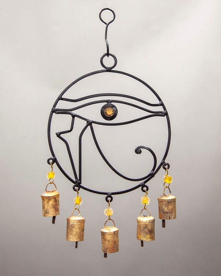 Iron Eye of Horus Windchime W/ Beads TS871
