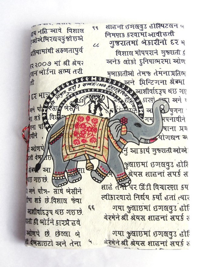 India Arts Cotton Journal With Elephants PM157