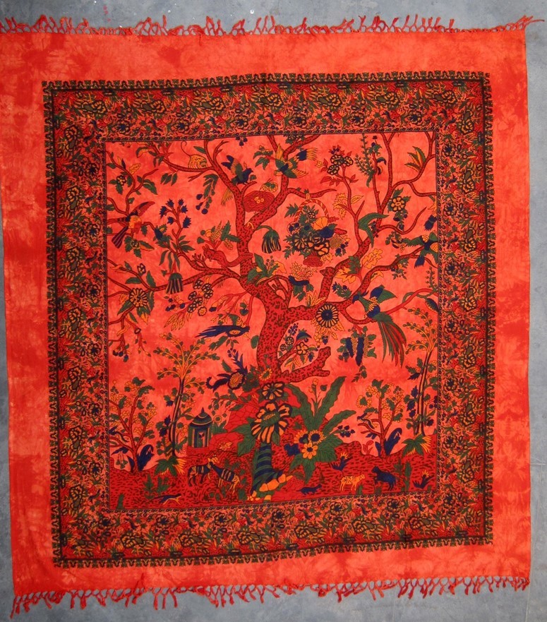 India Arts Heavy Tree Of Life Tapestry W/Fringe<br>(Double Size Only) 425-03