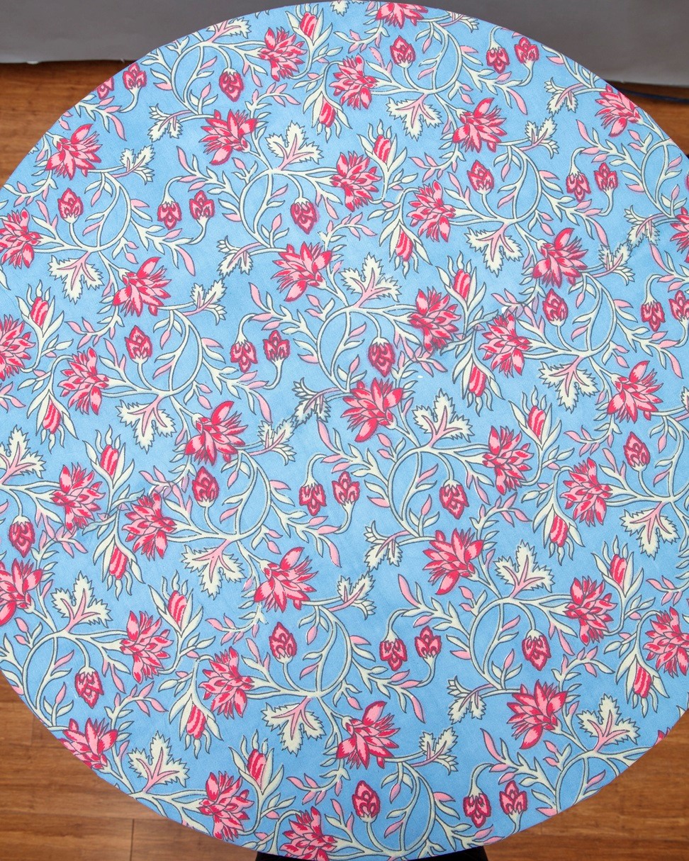 India Arts Large Round Floral Tablecloth TC400-04
