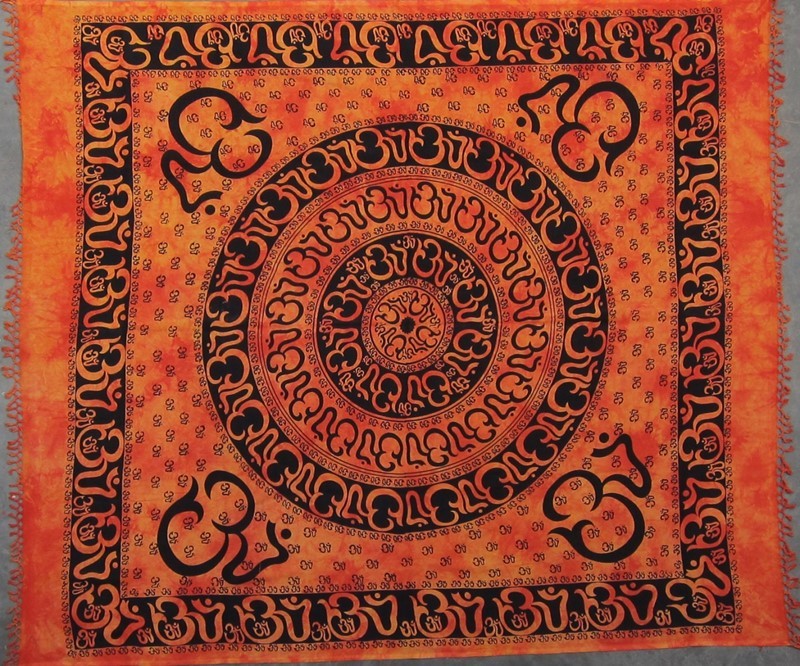 India Arts Heavyweight Om Tapestry W/Fringe<br>(Double Size Only) 427-01