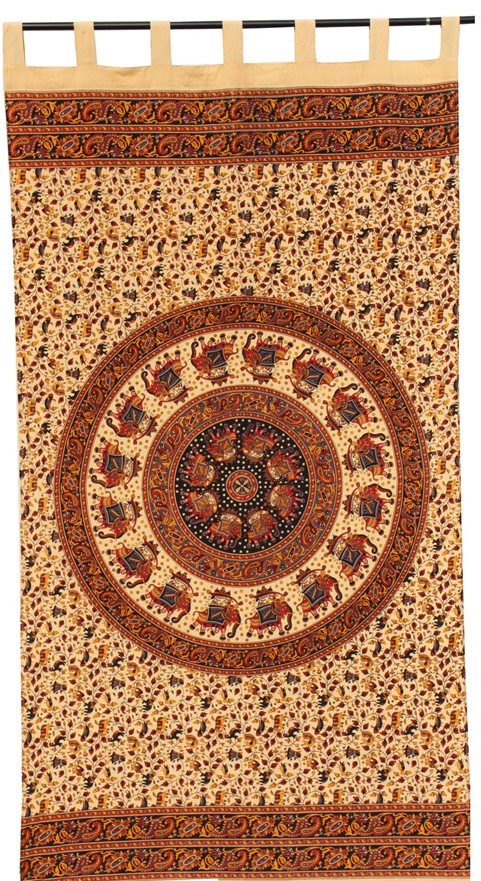 Cotton Elephant Mandala Curtain CT392-01