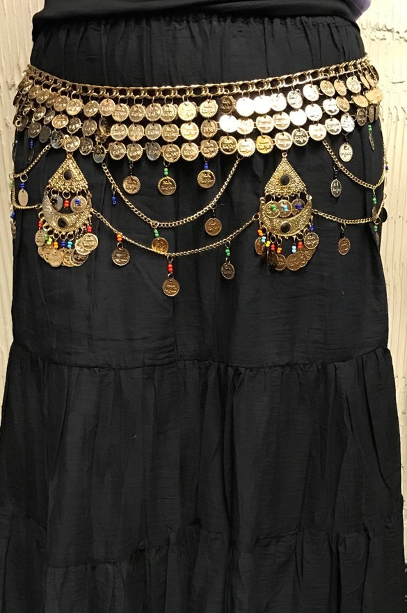 Egyptian Coin Belt With Beads JM275