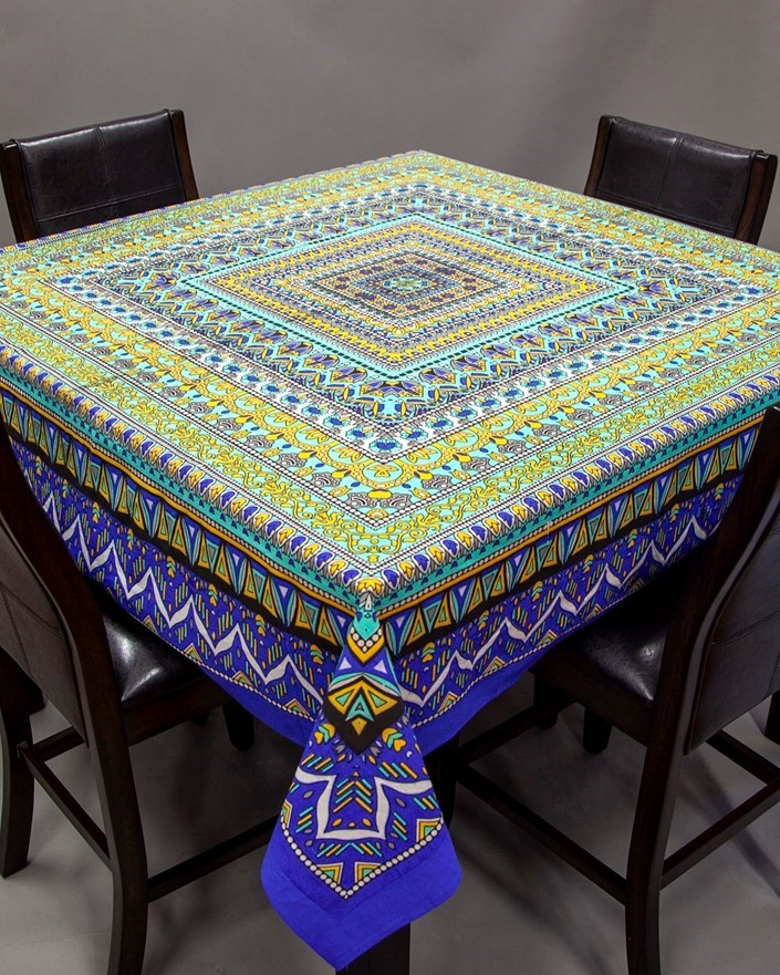 India Arts Square Multi Color Tablecloth TC394-03