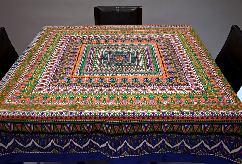 India Arts Square Multi Color Tablecloth TC394-05