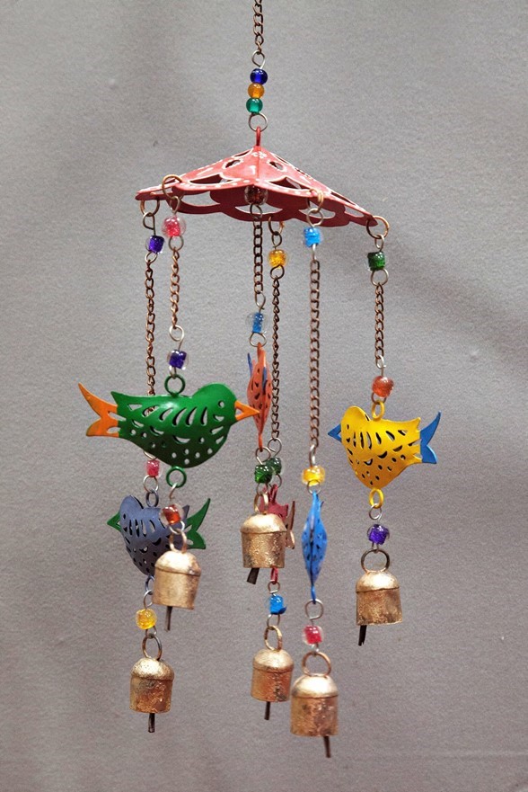 India Arts Colorful Iron Bird Carousel Windchime TS802