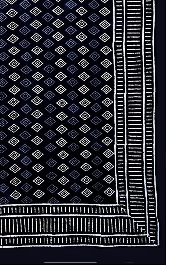 India Arts Square Handblocked Dabu Tablecloth TC393-05