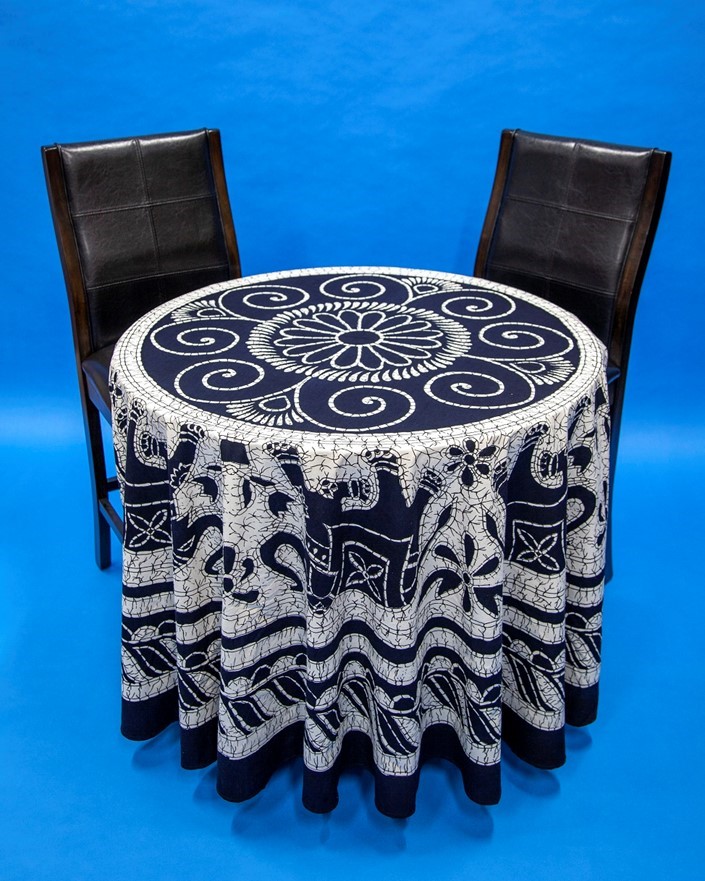 India Arts Round Elephant Mandala Tablecloth TC401-06
