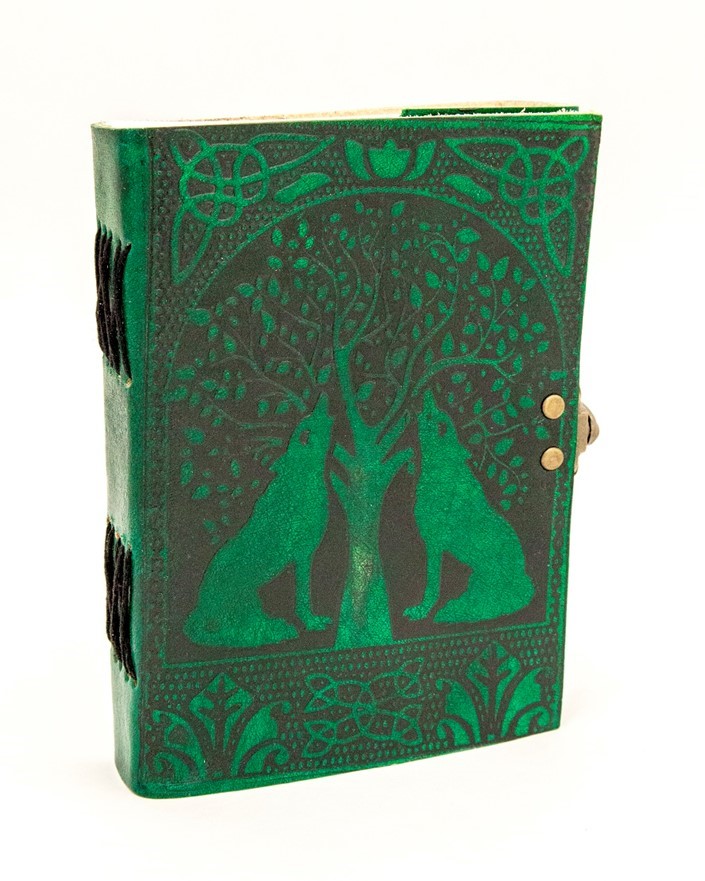 India Arts Leather Celtic Dogs Journal W/ Latch PM175-08