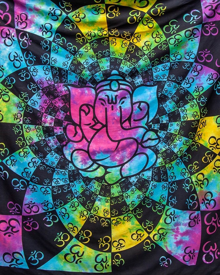 Tie Dye Ganesha Tapestry<br>(Double Size Only) 121-04