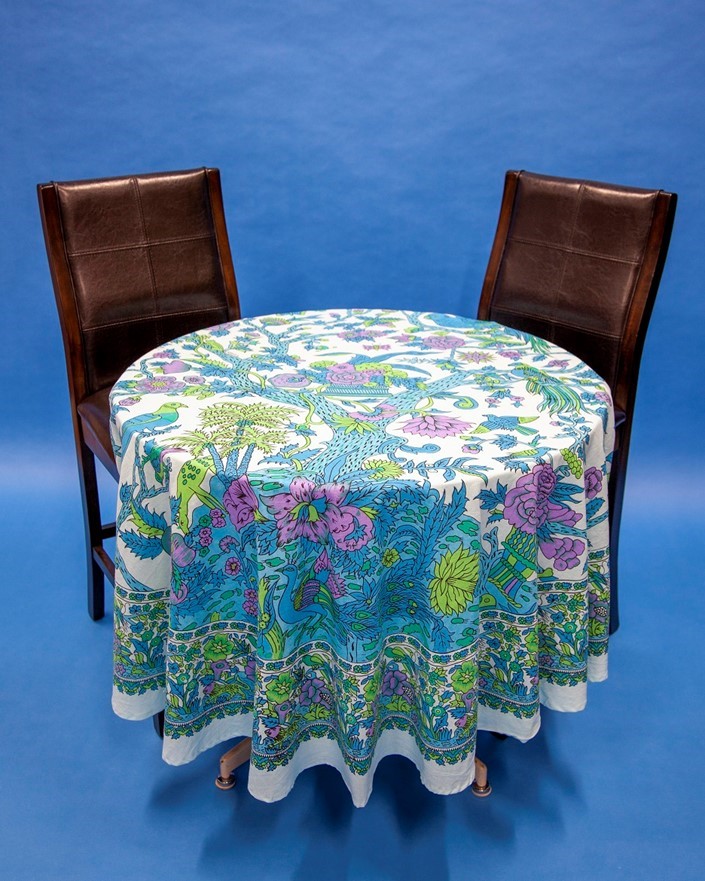 India Arts 72 Inch Round Tree Of Life Tablecloth TC440-13