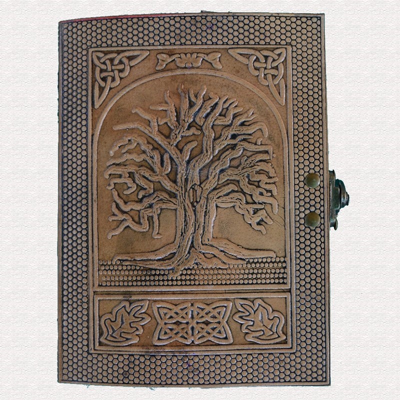 India Arts Leather Celtic Tree Journal W/ Latch PM180-01
