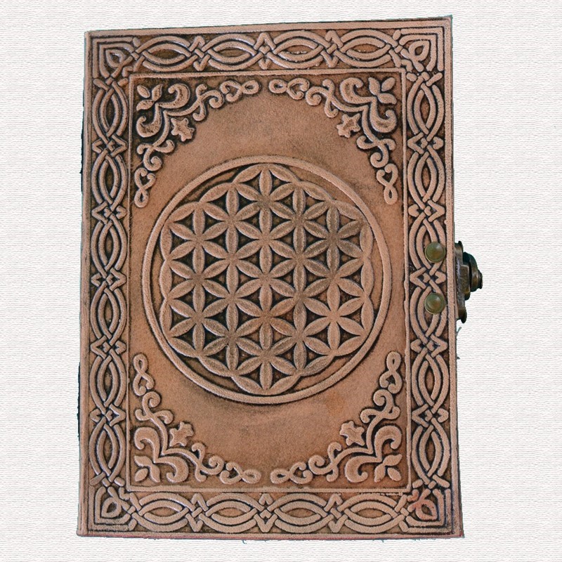 Leather Flower Of Life Journal W/ Latch PM180-02