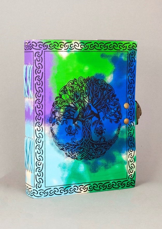 Leather Celtic Tree Journal With Birds PM182-01