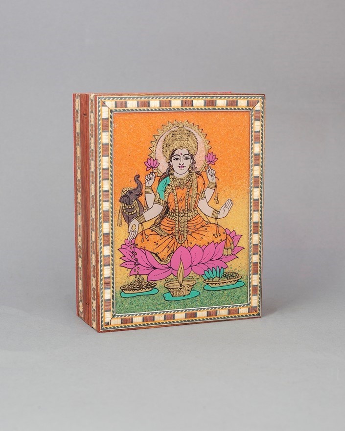 India Arts Laxmi Wood Box With Stone Inlay JL421