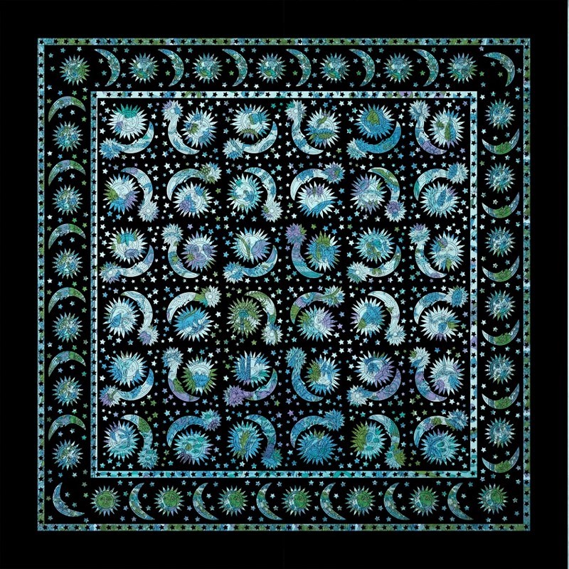 India Arts Square Celestial Overprint Tablecloth TC387-04