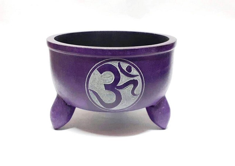 India Arts Soapstone Om Cauldron JL972