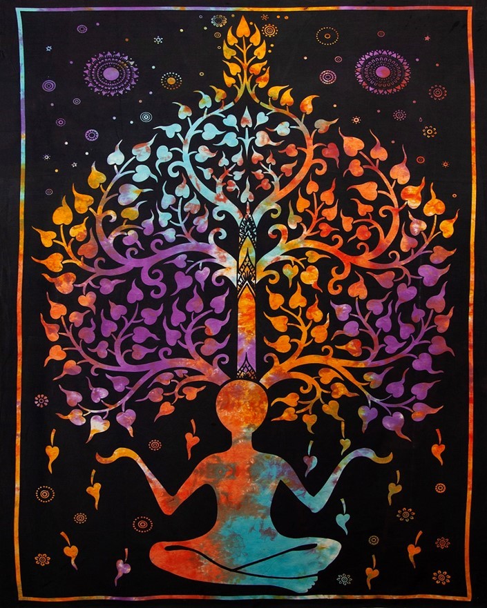 Meditation Under Tree Wall Hanging SW120-10