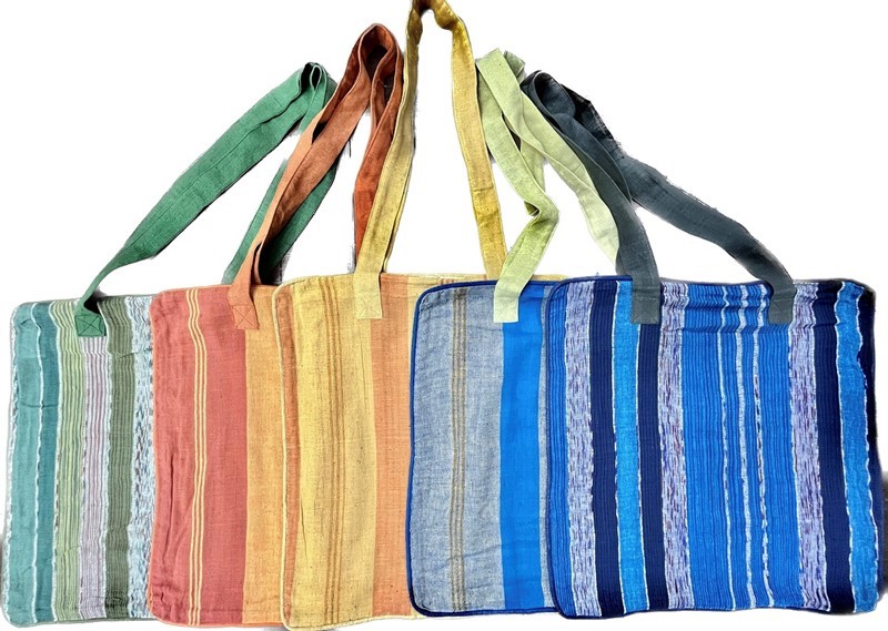 India Arts Cotton Ribbed Striped Bag SC190