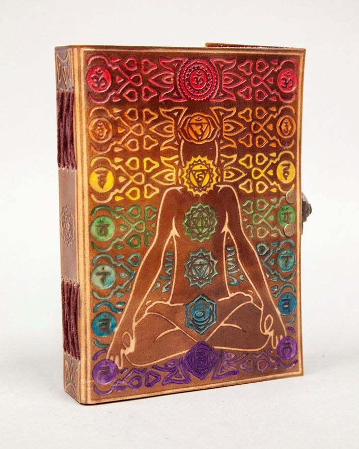 India Arts Multi Color 7 Chakra Leather Journal PM181-03