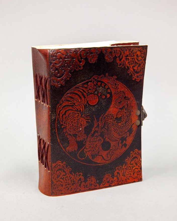 Yin Yang Dragon Leather Journal W/ Latch PM175-10