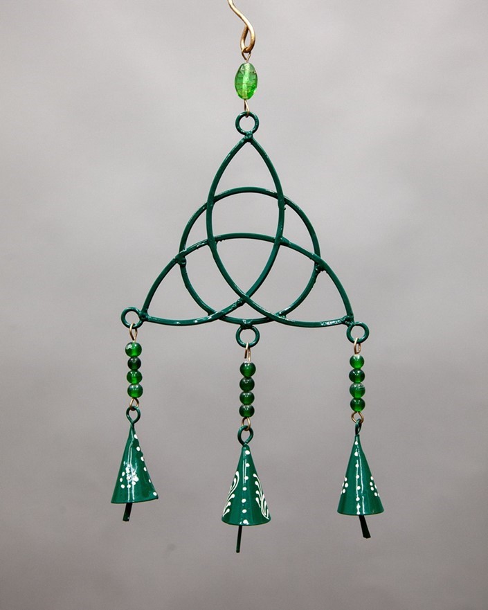 Painted Triquetra Windchime W/ Beads TS886