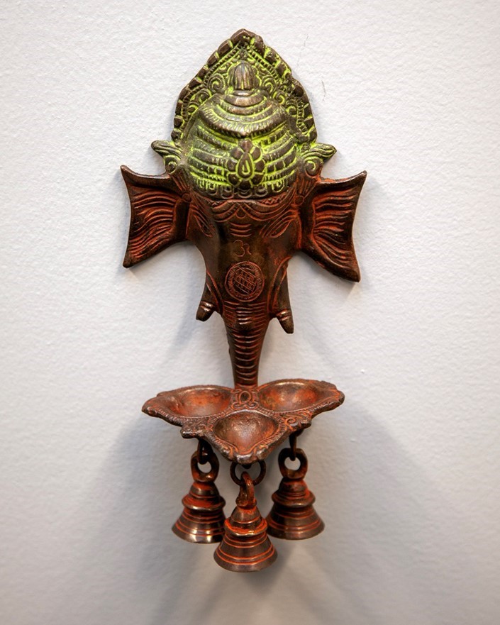 India Arts Hanging Ganesha Incense Burner W/ Bells BS396