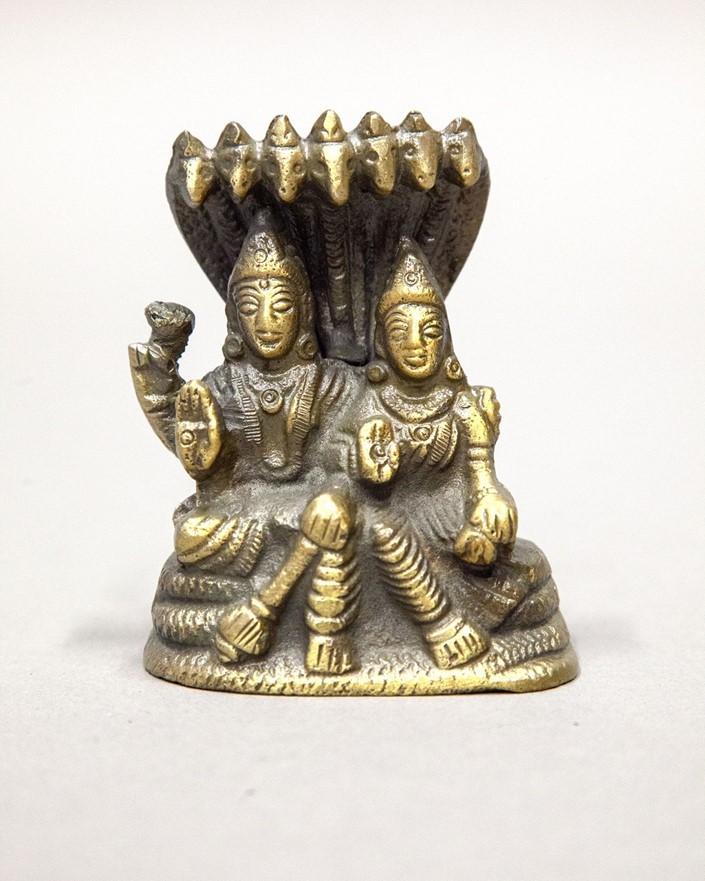 Small Laxmi & Vishnu Under Snake BW250