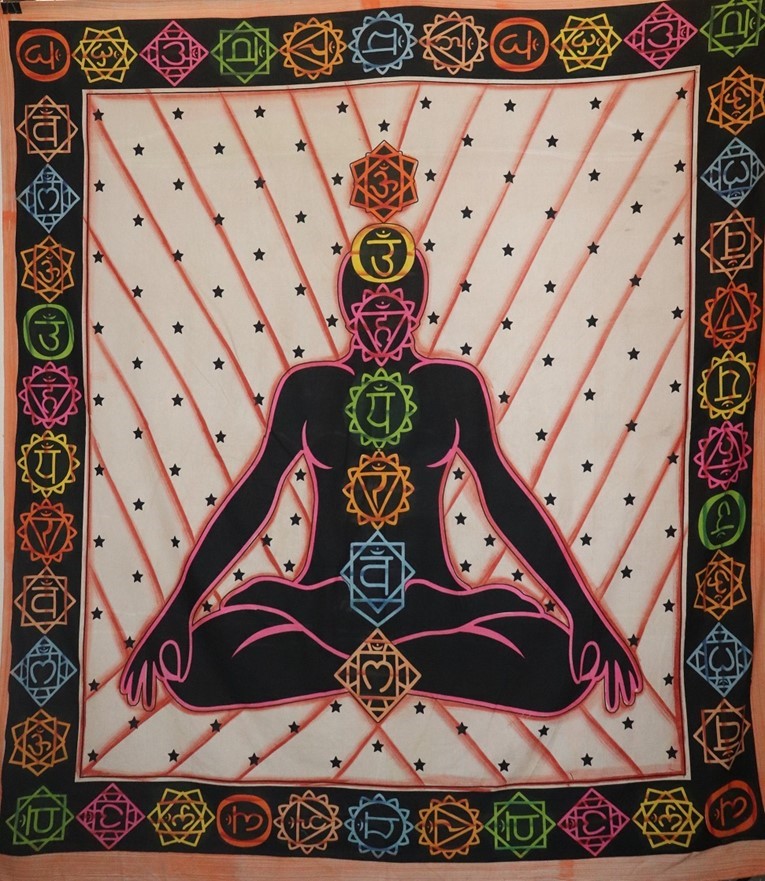Handbrushed 7 Chakra Yogi Tapestry 111-15