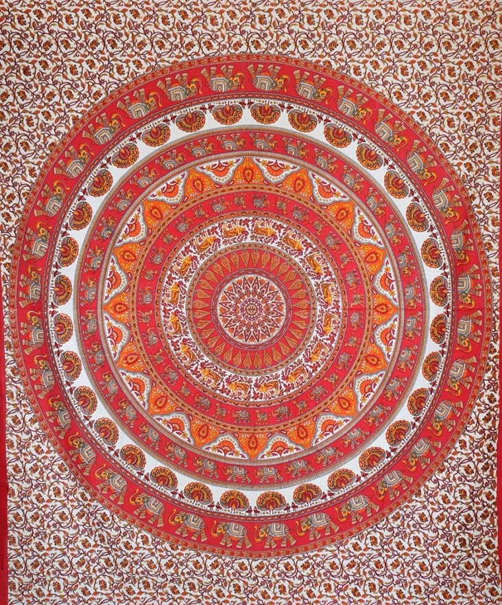 Peacock & Elephant Mandala Tapestry (Double Size Only) 521-11
