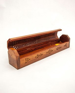 Wood Coffin Ash Catcher - Plain Carved