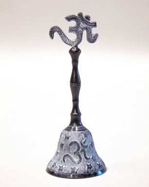 Wholesale Handmade 6 Inch Brass Om Handle Bell from India Arts