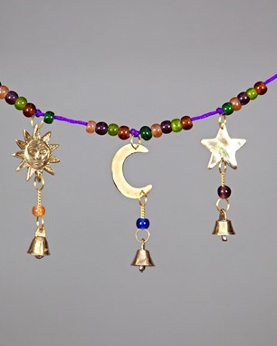 Wholesale Brass Bell Strand with Sun/Moon/Star from India Arts