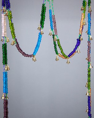 Wholesale 72" Brass Bell Strand With Beads from India Arts