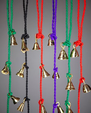 Wholesale Brass Bells On Colored Cords from India Arts